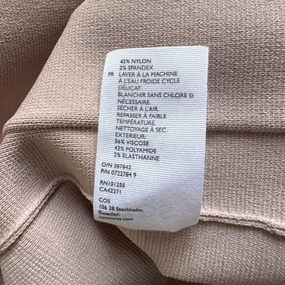 COS Long Structured Knit Jacket Beige Open Front Coatigan - Picture 8 of 12